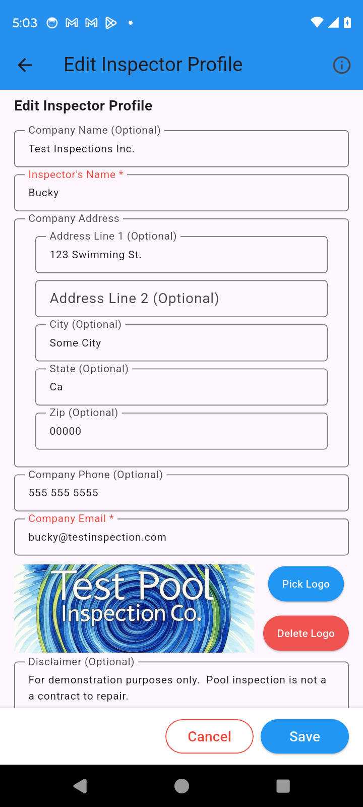 Edit Inspector Profile Form