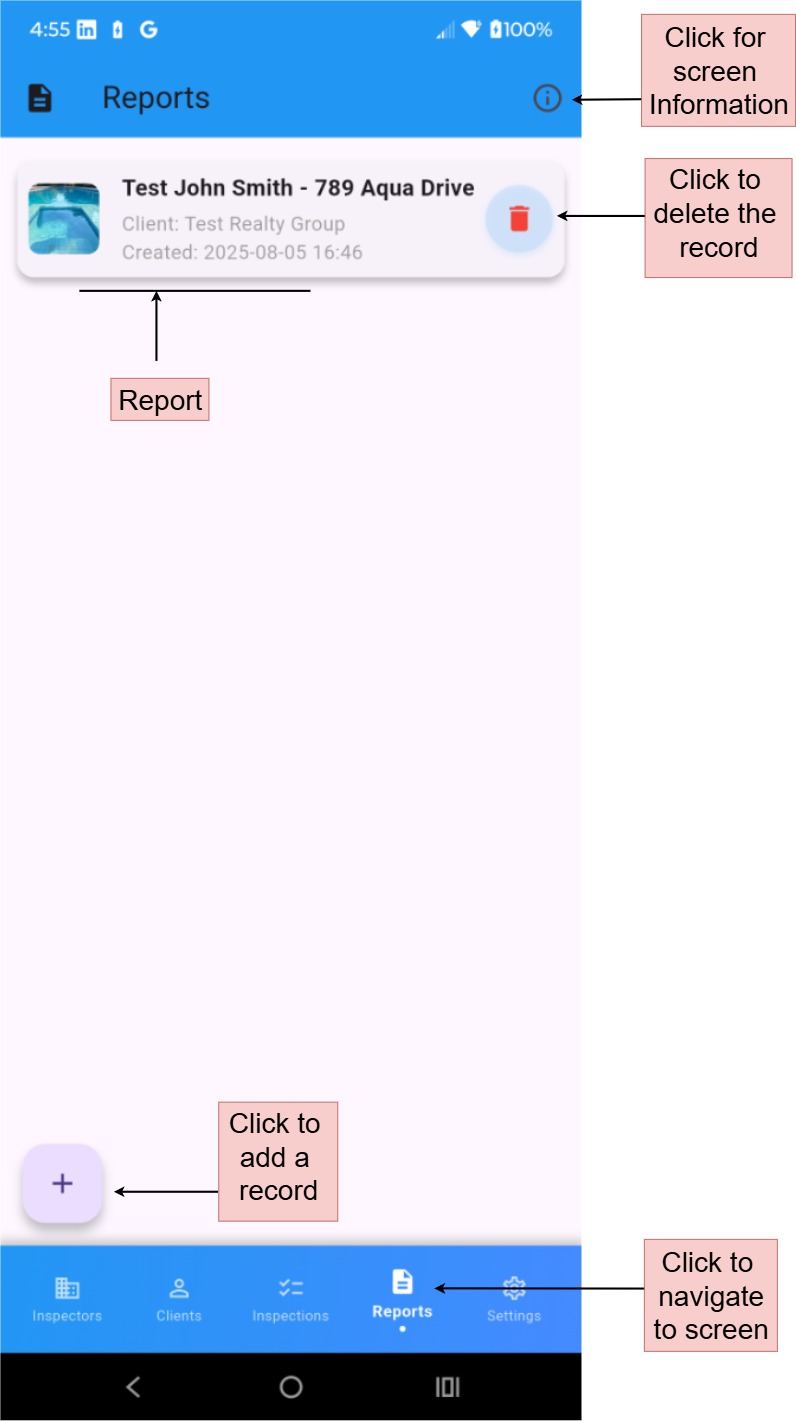 Report Preview Screen